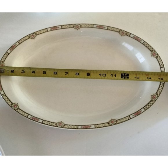 Antique Homer Laughlin Empress Rose Lattice Platter Large Serving Plate 15 inch - Picture 3 of 7